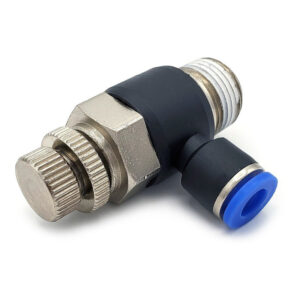 Conector /regulador De Caudal Neumático Codo 3/8 Npt X 6mm