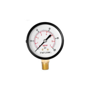 Manómetro 2.5", estándar, 1/4" NPT, inferior, 100 psi-kg/cm2