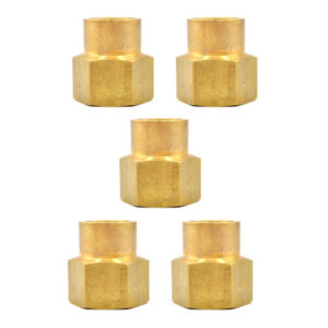 Cople reductor, fabricado en latón (dorado) de 1/2" NPT a 3/8" NPT