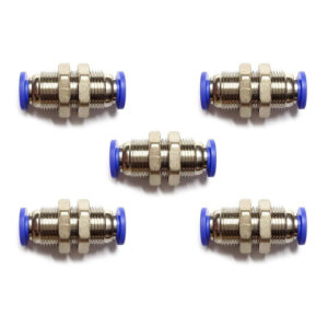 Pasamuro conexión rápida neumático recto 6mm Instrutek Conector neumático recto para tubing 6 mm Pasamuro neumático para aire comprimido