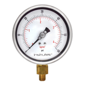 Manómetro 4", lleno de líquido premium, 1/4" NPT, inferior, 600 psi-kg/cm2