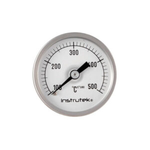 Termómetro 2 pulgadas, posterior, vástago 4", rango 100 a 500 C, para horno