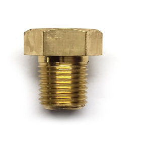 Tapón macho cabeza hexagonal, fabricado en latón (dorado) de 1/8" NPT