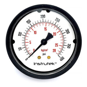 Manómetro 2.5", estándar ABS, 1/4" NPT, posterior, 400 psi-kg/cm2