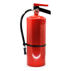 Extintor vacío con capacidad de 2 kg para PQS. Incluye manómetro certificado de 1.2 MPa y soporte.