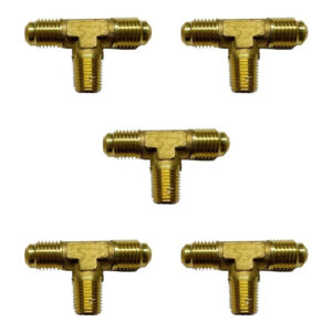 Conector en T, fabricado en latón (dorado) de 1/4" flare