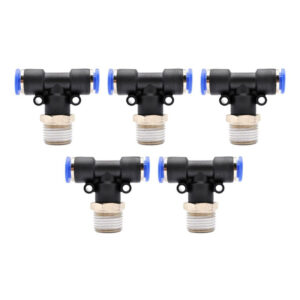 Racor neumático Tee 3/8 x 8mm Instrutek Conector rápido neumático tipo Tee Racor Tee 3/8 NPT para tubing 8 mm