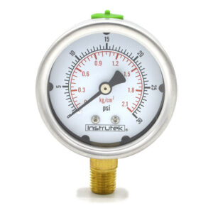 Manómetro 2.5", lleno de líquido (O.E.M.), 1/4" NPT, inferior, 30 psi-kg/cm2