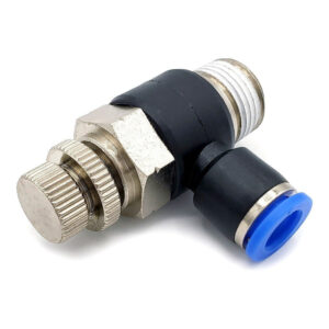 Conector /regulador De Caudal Neumático Codo 3/8 Npt X 8mm