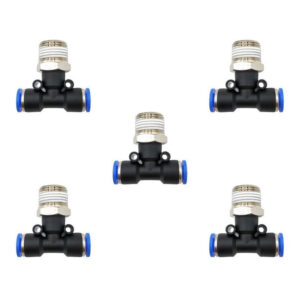 Racor neumático Tee 3/8 x 6mm Instrutek Conector rápido neumático tipo Tee Racor Tee 3/8 NPT para tubing 6 mm