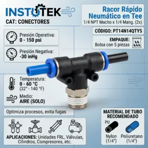 Conector para aire comprimido 1/4 Fitting neumático industrial Tee Racor rápido para sistemas neumáticos Conector para aire comprimido 12 mm Fitting neumático industrial Tee Racor rápido para sistemas neumáticos Conector para aire comprimido 10 mm Fitting neumático industrial Tee Racor rápido para sistemas neumáticos Conector para aire comprimido 1/4 Fitting neumático industrial Tee Racor rápido para sistemas neumáticos Conector para aire comprimido 1/2 Fitting neumático industrial Tee Racor rápido para sistemas neumáticos Conector para aire comprimido 12 mm Fitting neumático industrial Tee Racor rápido para sistemas neumáticos Conector para aire comprimido 10 mm Fitting neumático industrial Tee