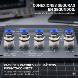 Conexión rápida neumática hembra Instrutek Accesorio neumático industrial 1/4 x 6mm Conector para aire comprimido 6 mm